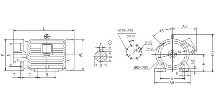 y h series marine three phase asynchronous motor