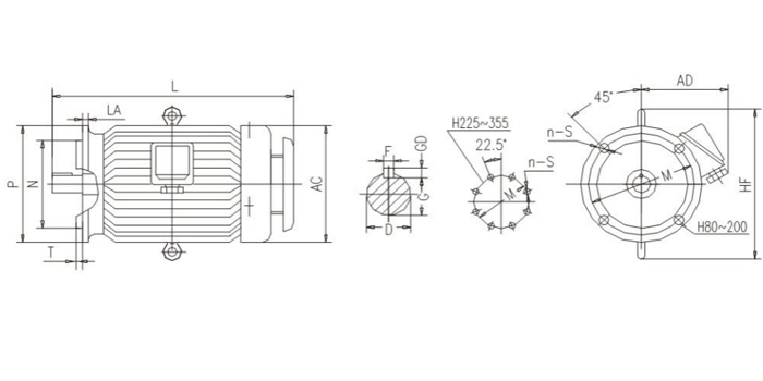 y h series marine three phase asynchronous motor