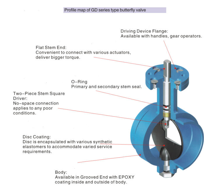 marine groove end butterfly valve