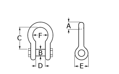 bolt type anchor shackle